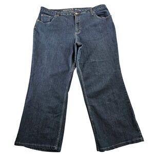 Merona Women's Size 22W Regular Bootcut Jeans Dark Wash Stretch Denim Blue